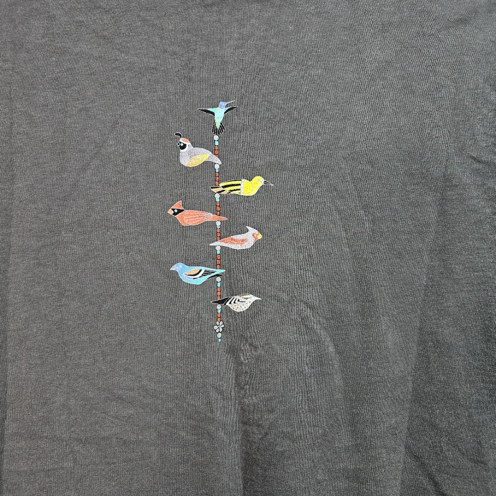 NWT Sabaku Wearable Art Gray Bird Fetish Necklace Print Shirt Sz Small USA Made. - Picture 10 of 10
